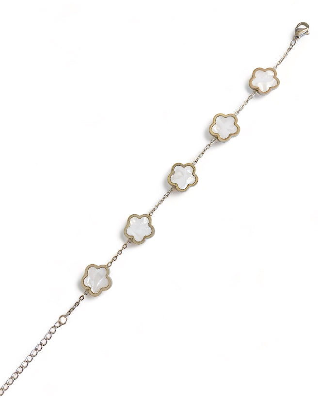 Clover Bracelet Silver Stainless Steel