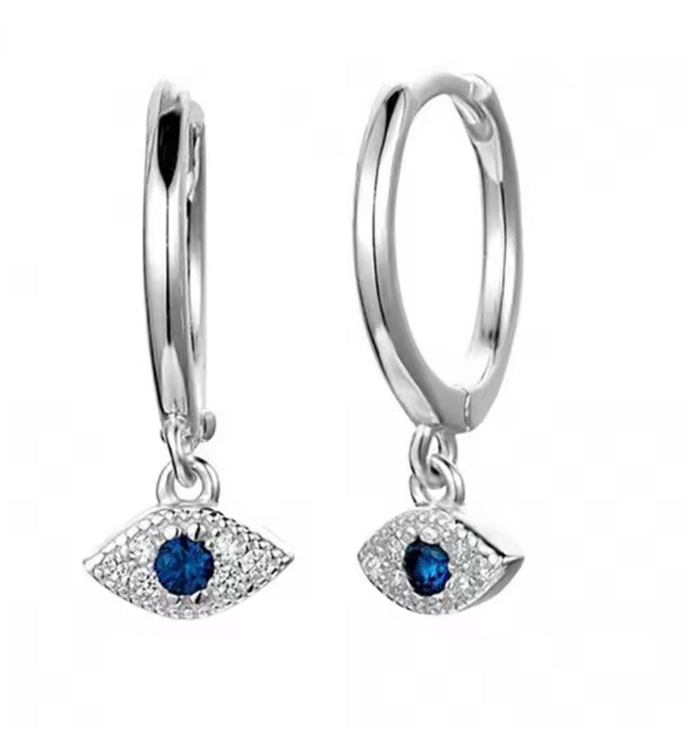 Evil Eye Mini Huggies - Gold & Silver