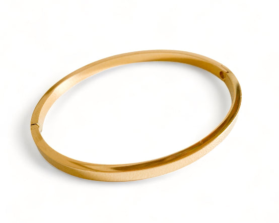 Edith Oval Bangle Gold