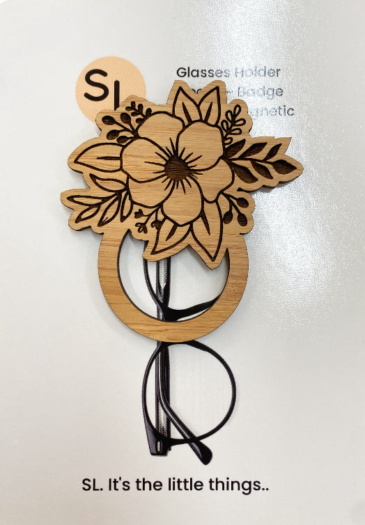 Glasses Brooch - Floral Design