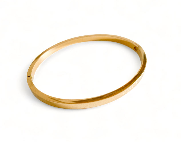 Edith Oval Bangle Gold