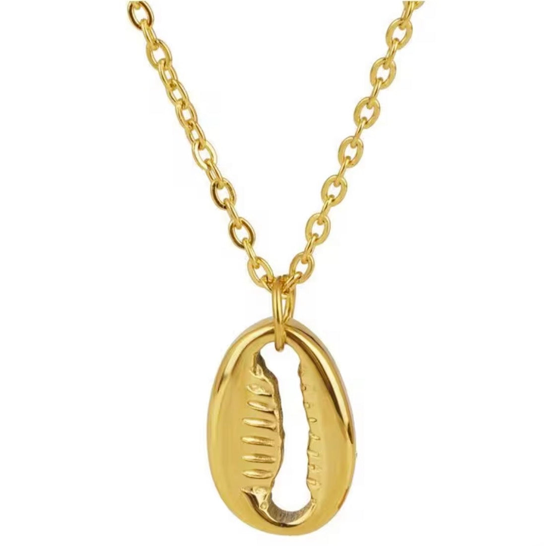 Cowrie Shell Pendant Necklace - Gold & Silver