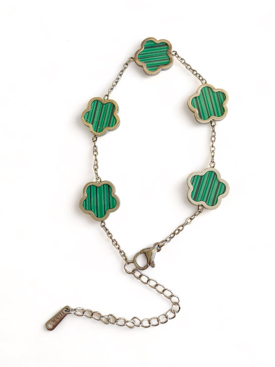 Clover Bracelet Silver Stainless Steel