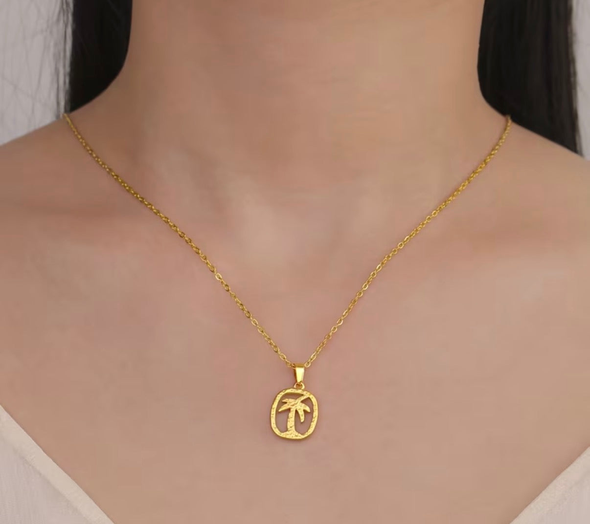 Solana Palm Necklace Gold & Silver