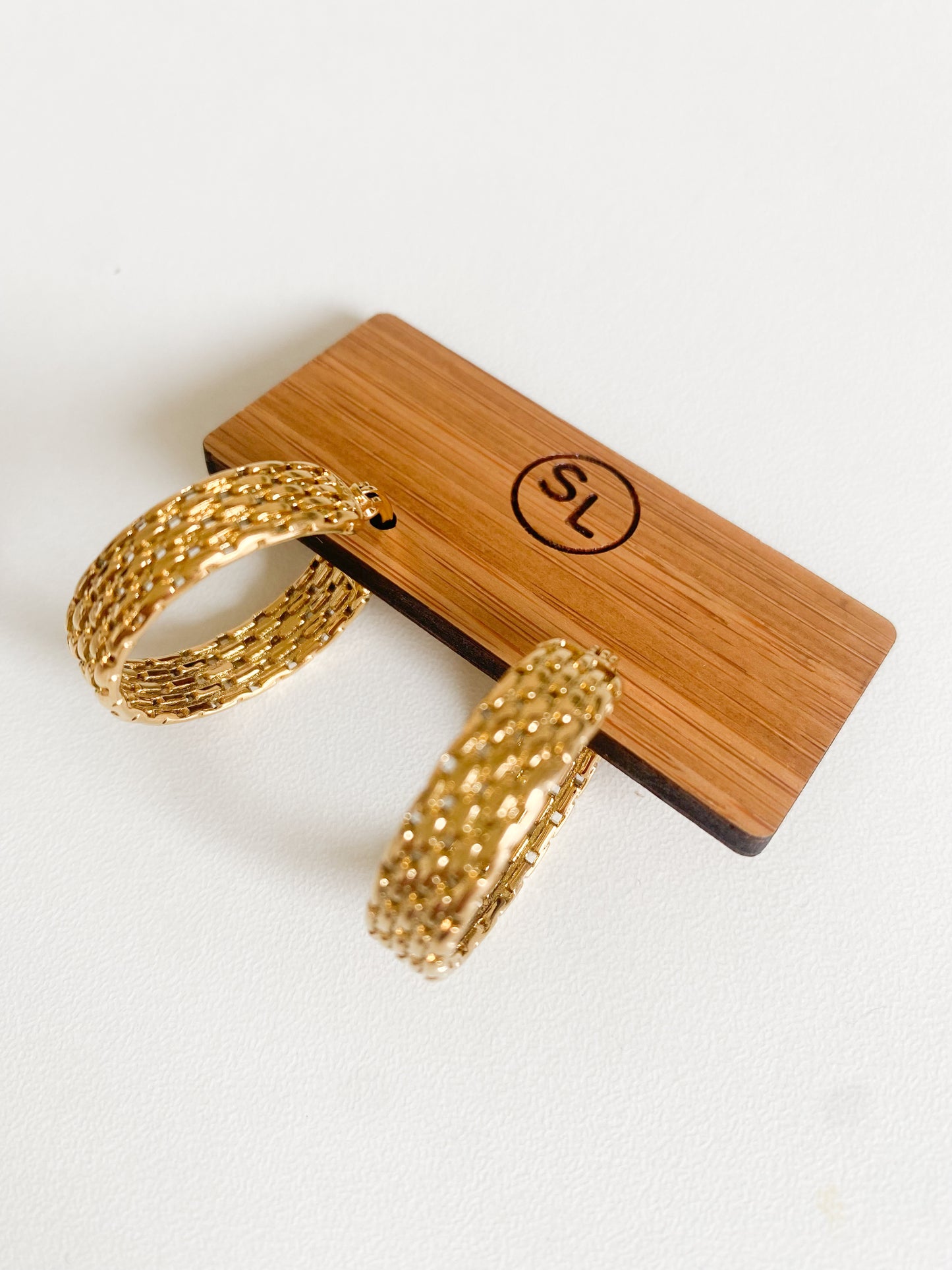 Braided 18k Gold Hoops