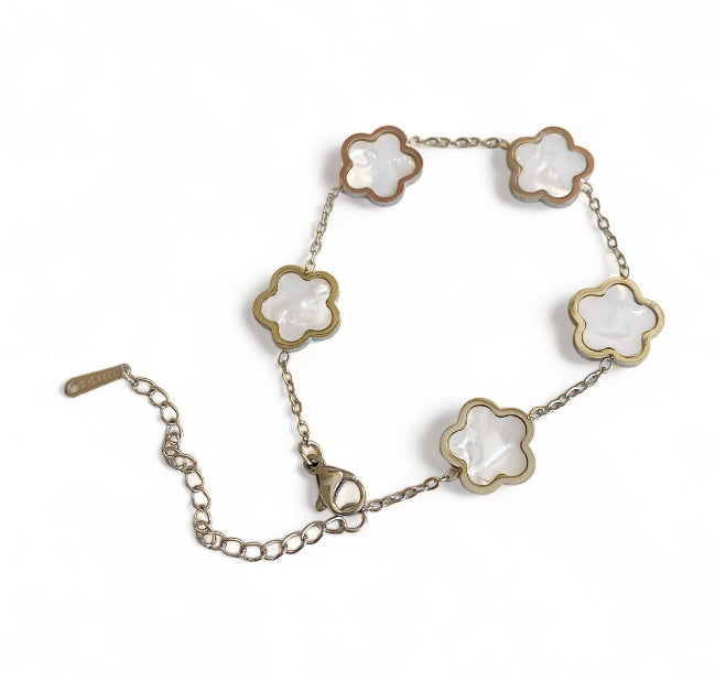 Clover Bracelet Silver Stainless Steel