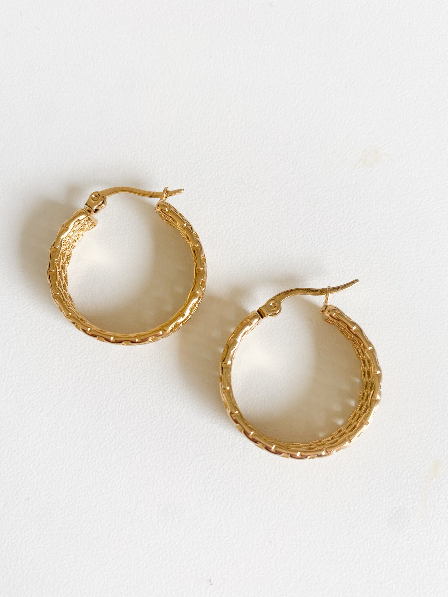 Braided 18k Gold Hoops