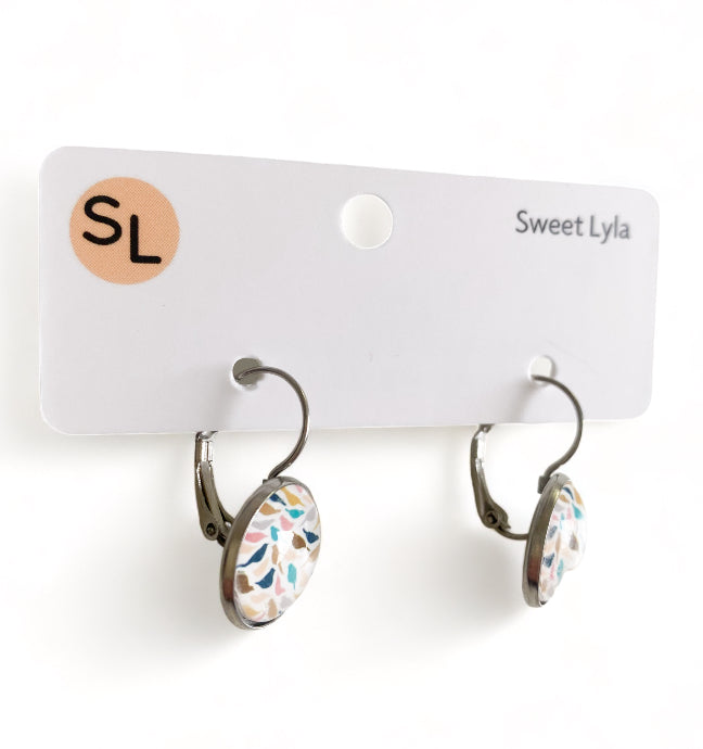 Bird Design 14mm Drop Earrings