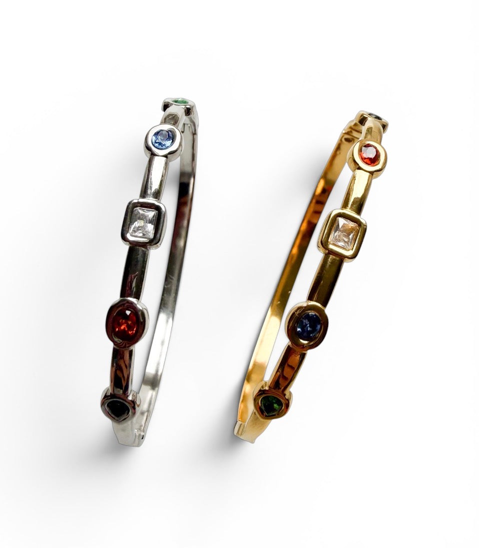 Nova Bangle Color - Gold & Silver