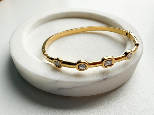 Nova Bangle Crystal - Gold & Silver
