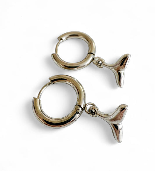 The Whale Tail Earrings - Gold & Silver