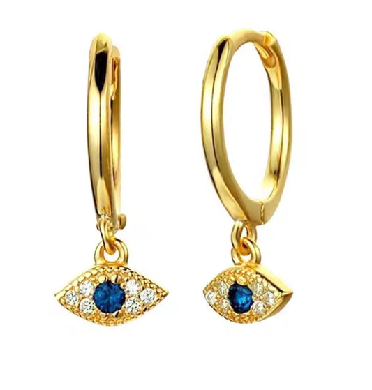 Evil Eye Mini Huggies - Gold & Silver