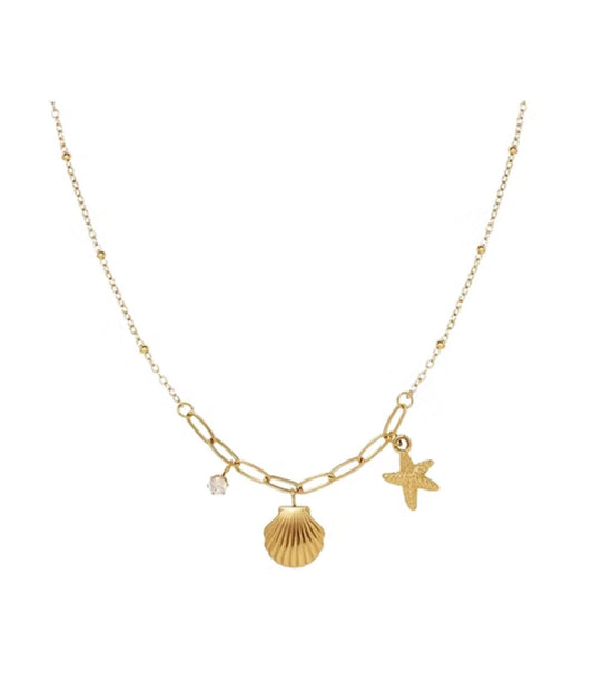 The Ocean Charm Necklace Gold and Silver