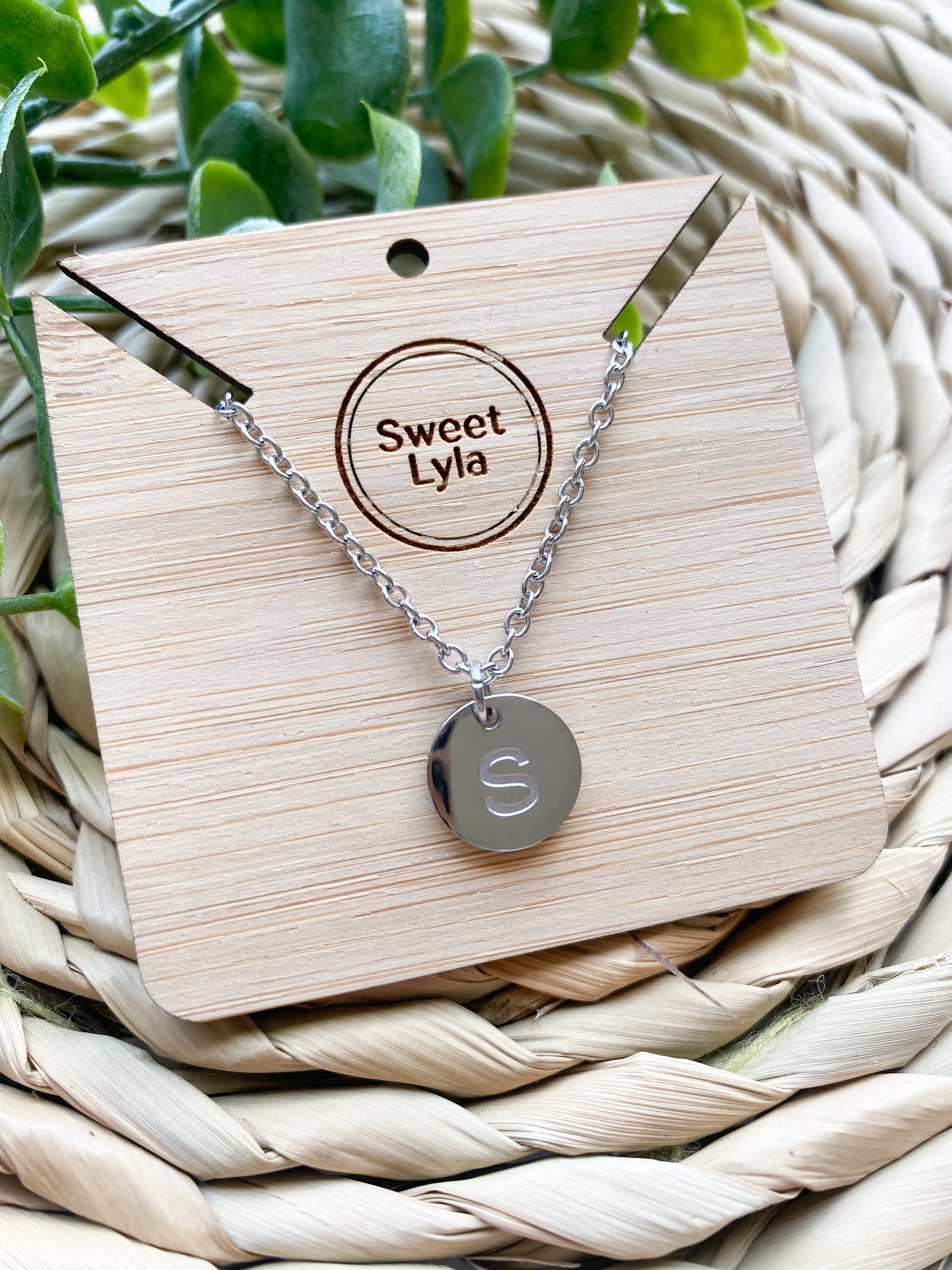 Stainless steel letter necklace deals