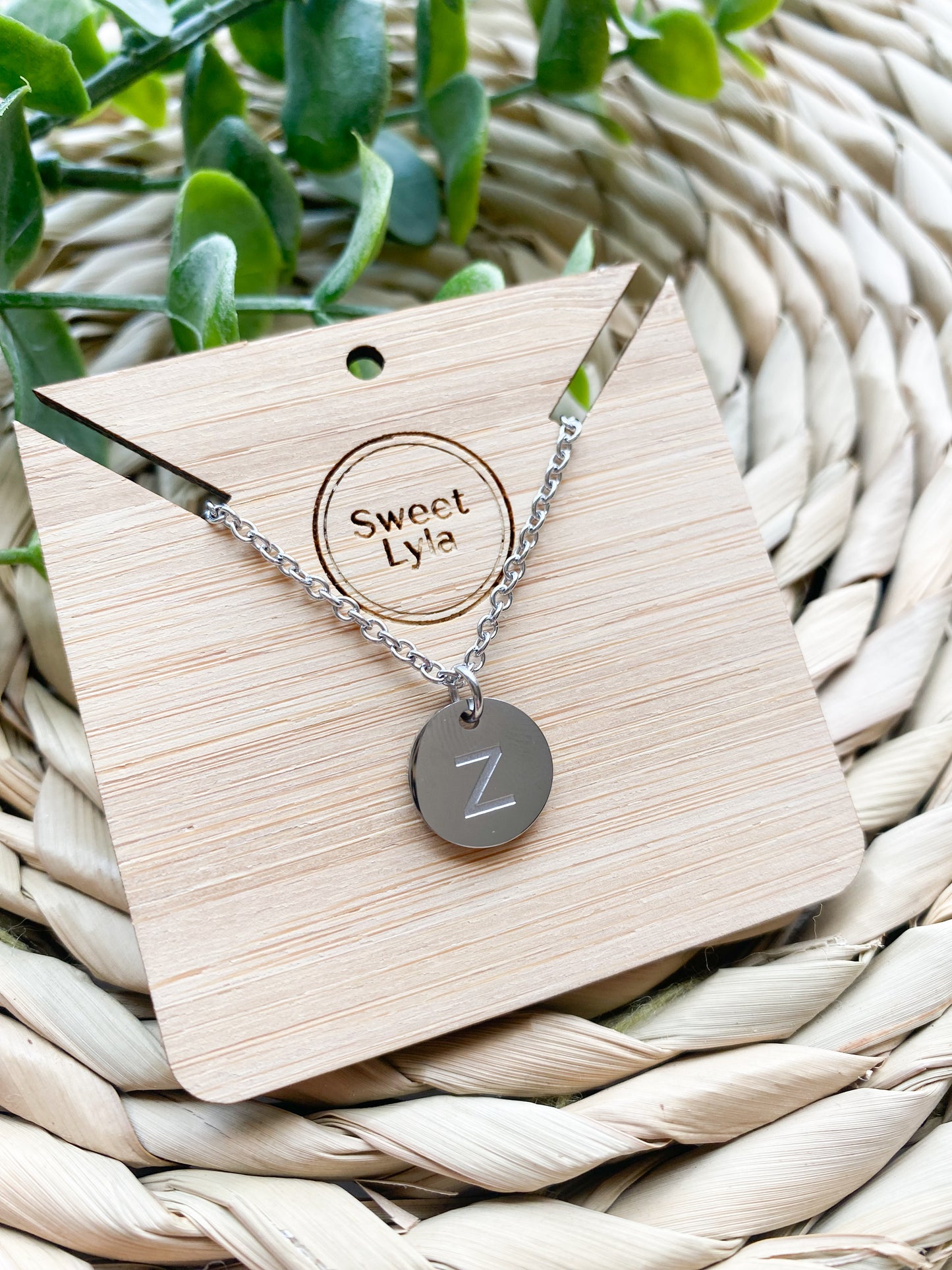 A-Z Stainless Steel Pendant Letter Necklace